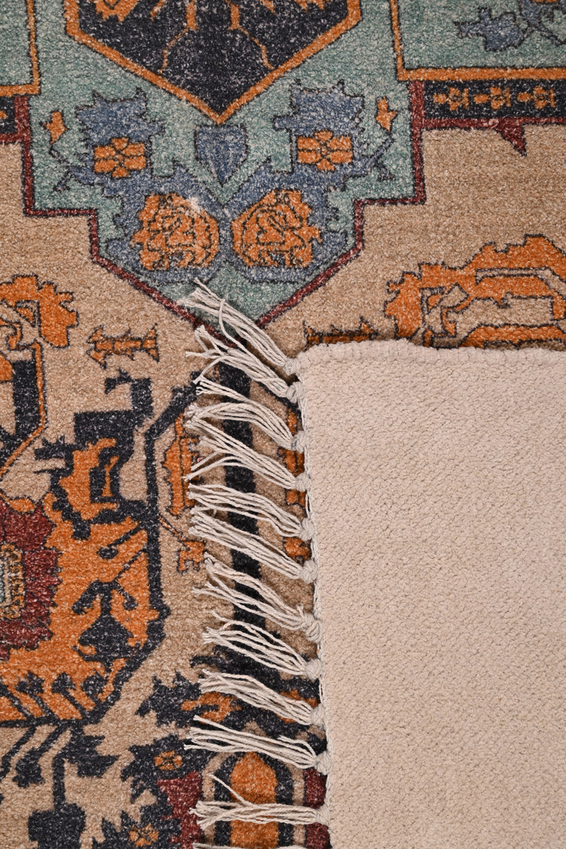 Multicolor Chenille Screen Printed Handwoven Rug