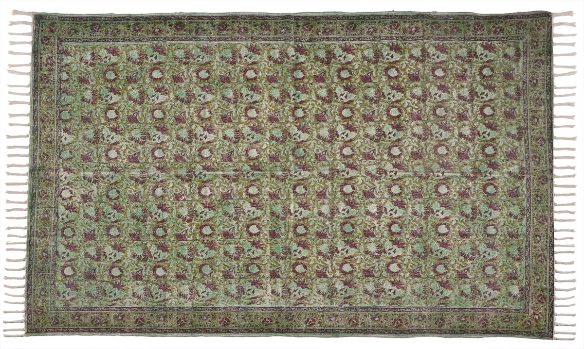 Multicolor Cotton Handwoven Printed Rug