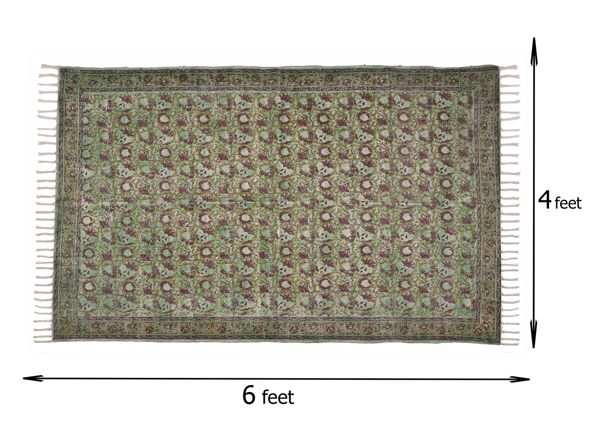 Multicolor Cotton Handwoven Printed Rug