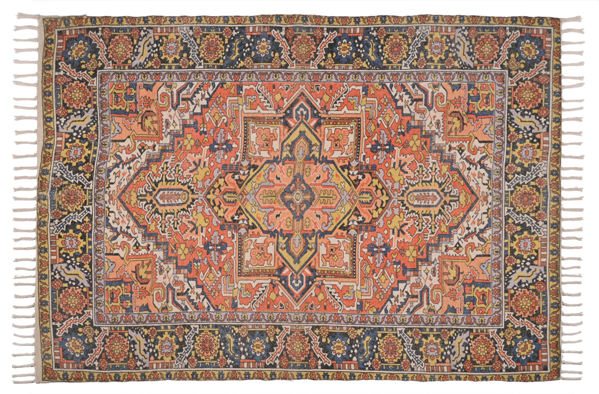 Multicolor Chenille Handwoven Printed Rug