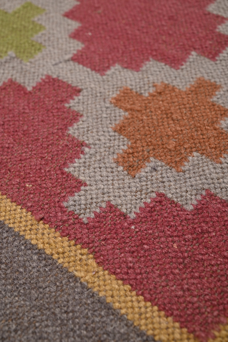 Multicolor Wool & Jute Handwoven Rug