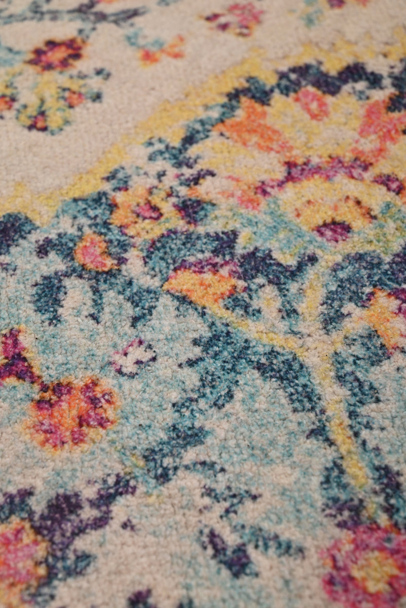 Multicolor Chenille Handwoven Printed Rug