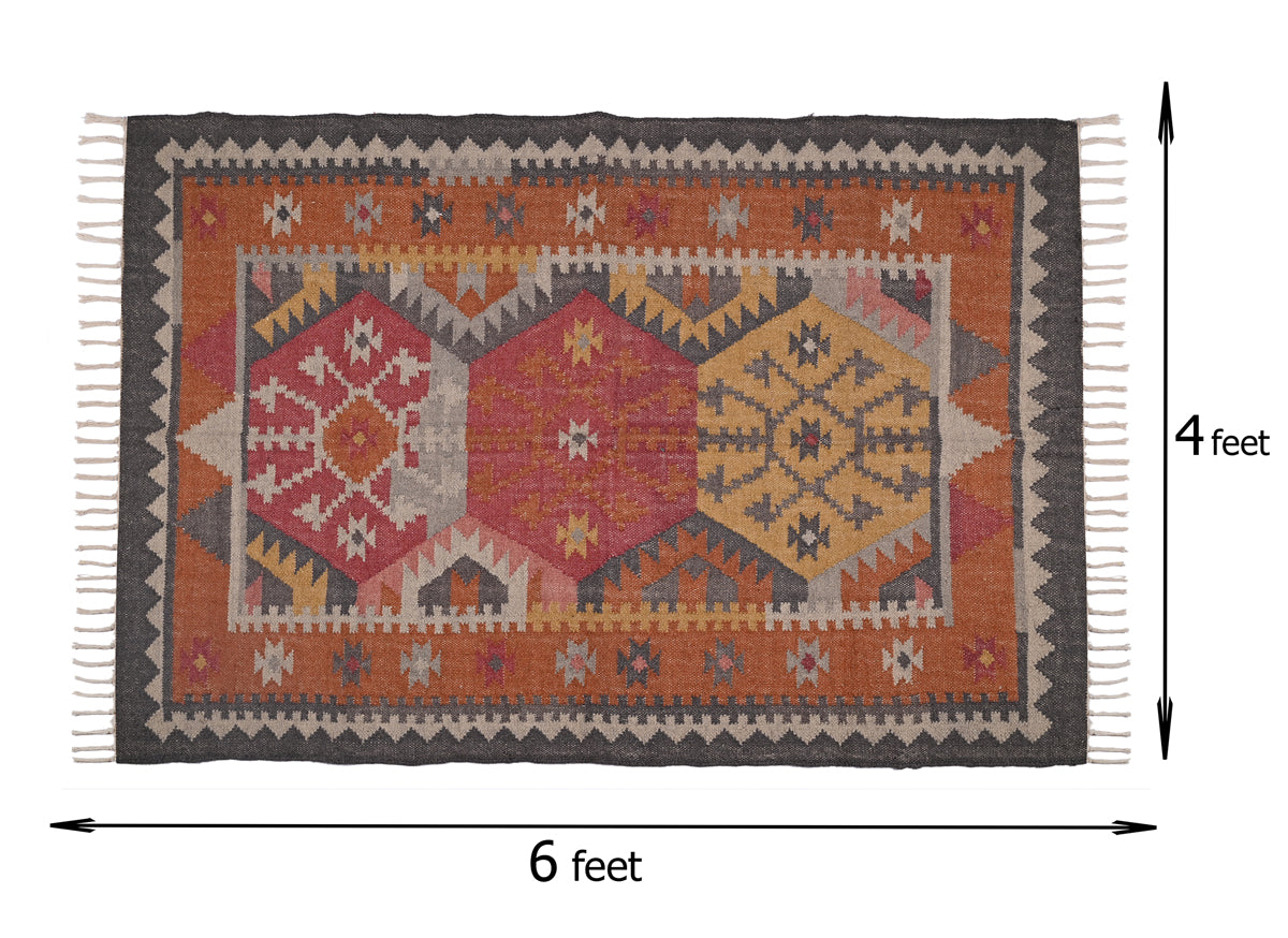 Multicolor 100% Wool Handwoven Kilim Rug