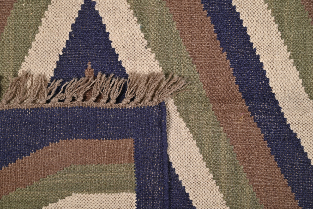 Multicolor Wool & Jute Handwoven Kilim Rug