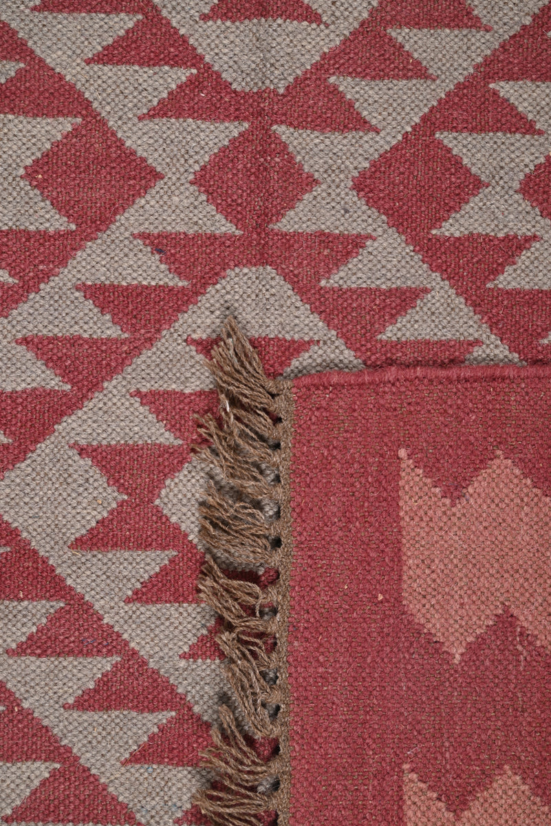 Multicolor Wool & Jute Handwoven Kilim Rug