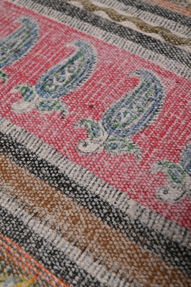 Multicolor Cotton Handwoven Printed Rug