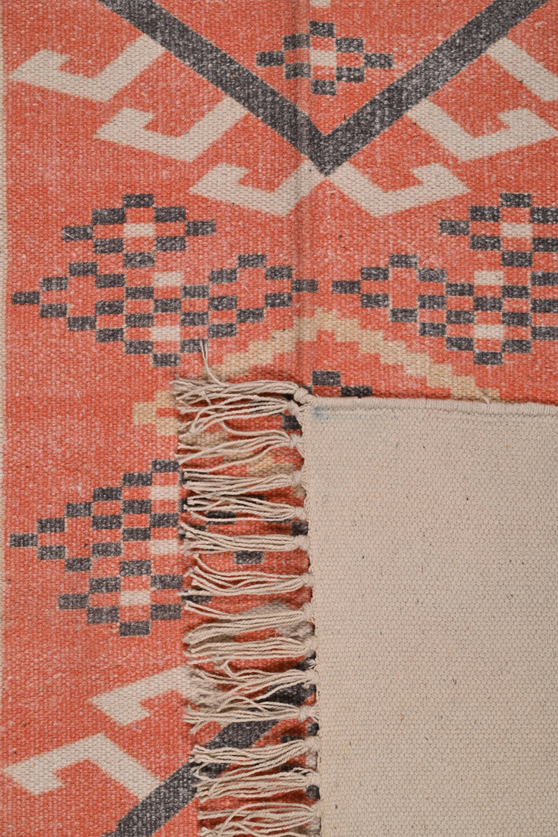 Multicolor Cotton Handwoven Printed Rug