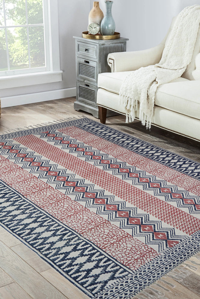 Hand Block Printed Rug